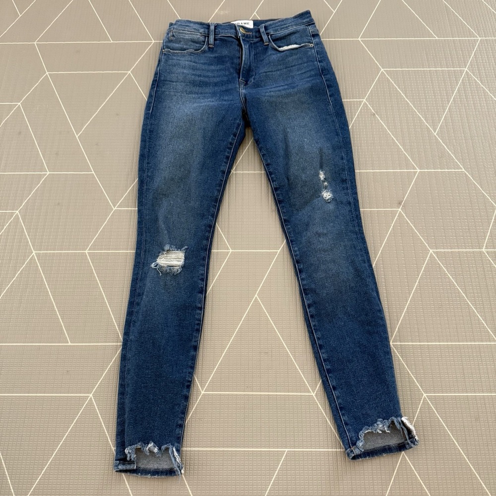 Frame‎ Le High Skinny Jeans Size 27 Distressed High Rise